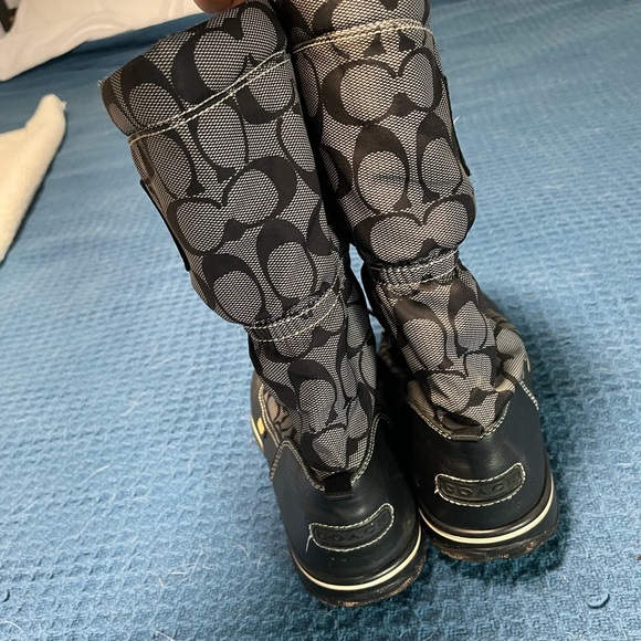 Coach Shaine Black/Grey Winter Boots Size 7 - Picture 4 of 7